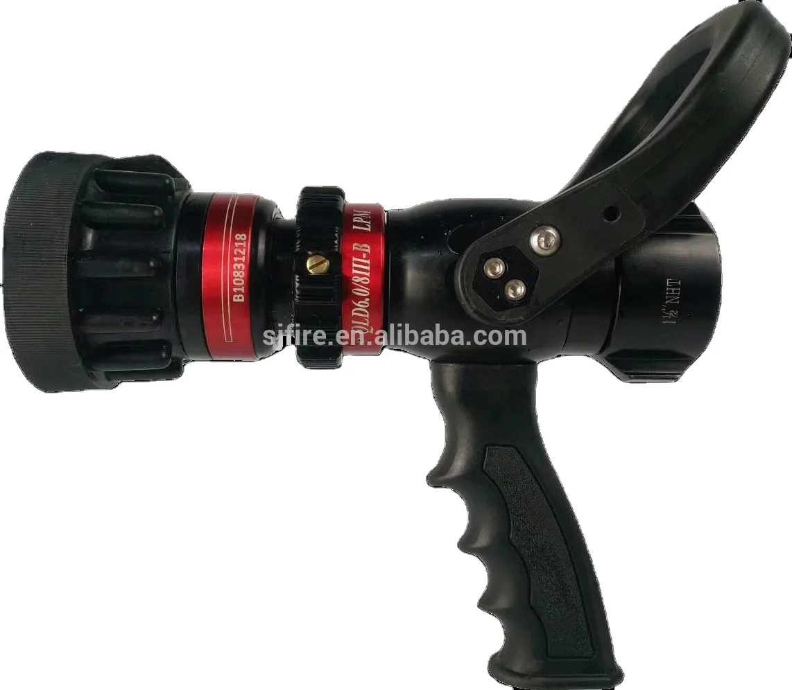 Red Black Colour Selectable Flow Pistol Grip Jet Spray Fog Water Screen Fire Nozzle