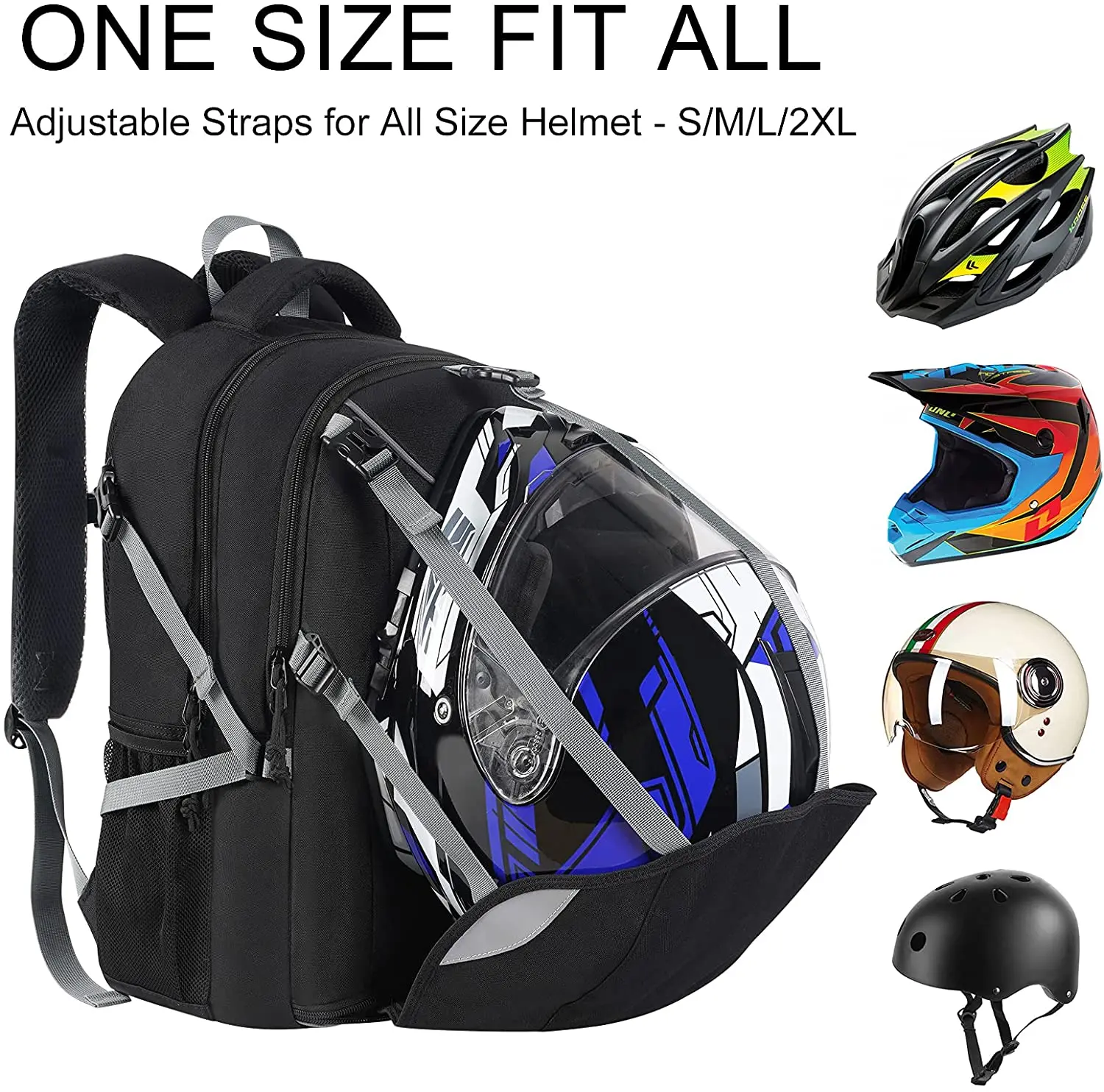 Men's Portable Water Resistant Motorcycle Helmet Backpack