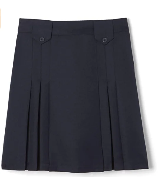Private School Uniform Girls High School Uniform Pinafore Girls' Cotton  Stretchy Elastic Waist School Uniforms Pleated Skirt