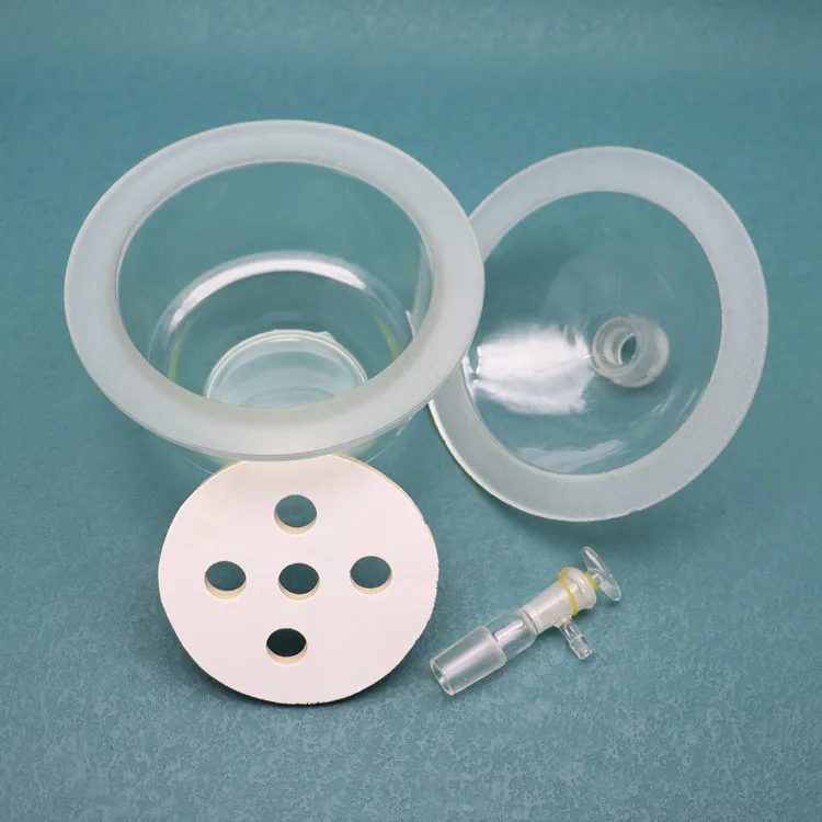 United Scientific Borosilicate Glass Desiccator - 150mm With Porcelain Plate For Laboratory Use
