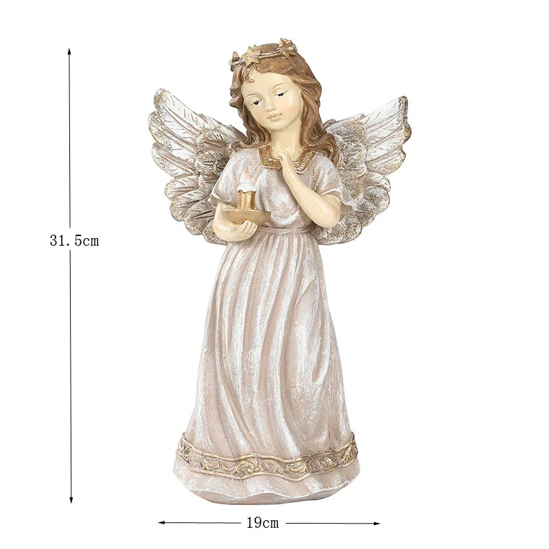 Factory Customize Innovative Angel Resin Sculpture Creative Art Crafts Prayer Angel Desktop TV Cabinet Ornaments Resin Figure