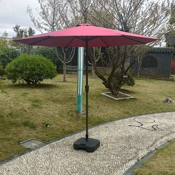 Outdoor Patio Umbrella - Market Table Pool Deck Umbrella UPF50+ UV Protection with Push Button Tilt