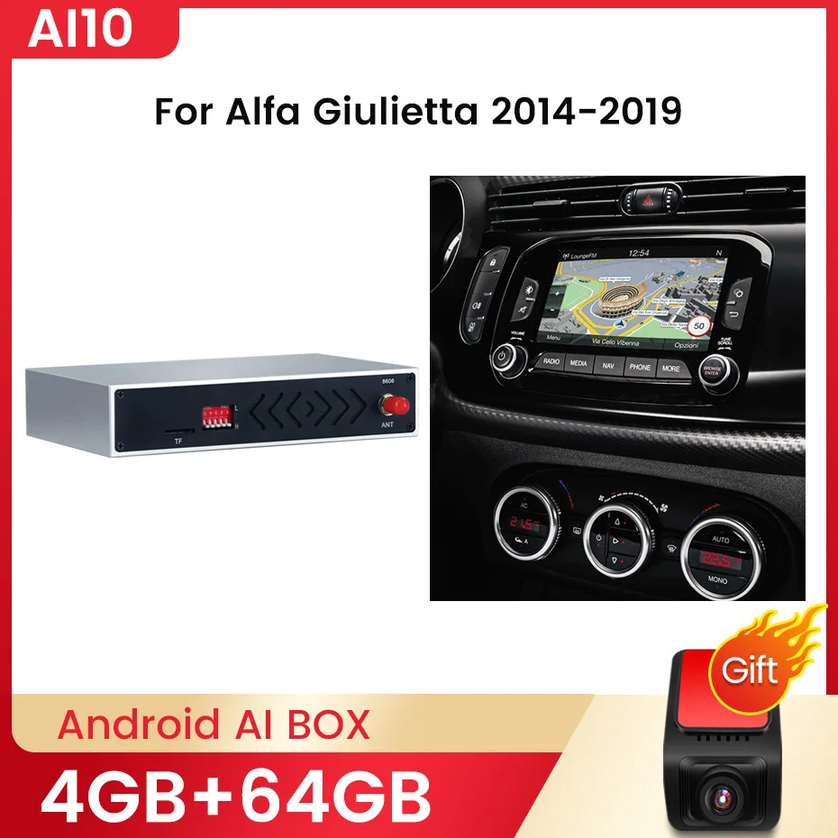 MEKEDE NEW Android Wireless Cp Auto Box Online AR Real Time Navigation for Alfa Giulietta Harman All in One 2014 2019
