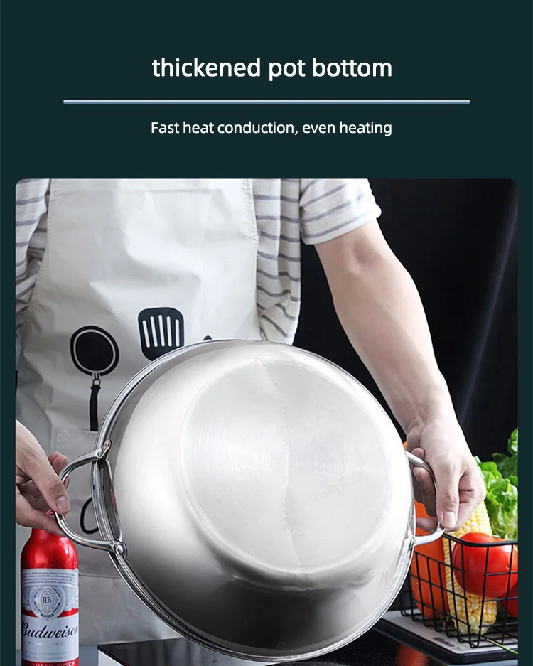 Good Quality Hot Pot Pot Multiuser Hotpot 201 Stainless Steel Shabu
