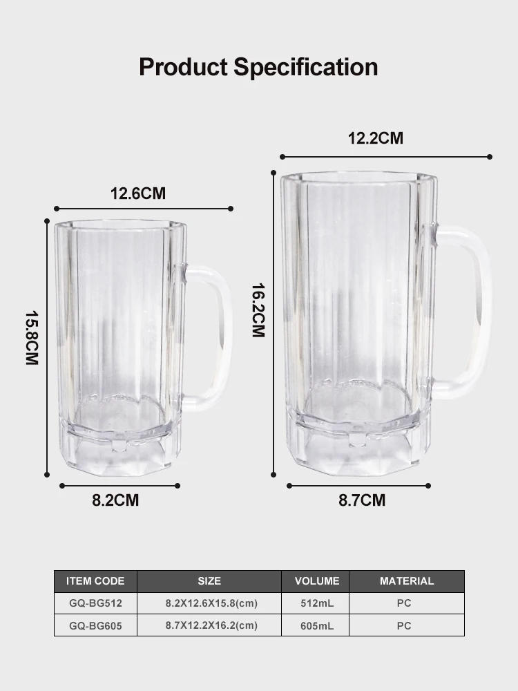 Bar service drinkware cocktail cup plastic wine glasses custom  glass beer mug details