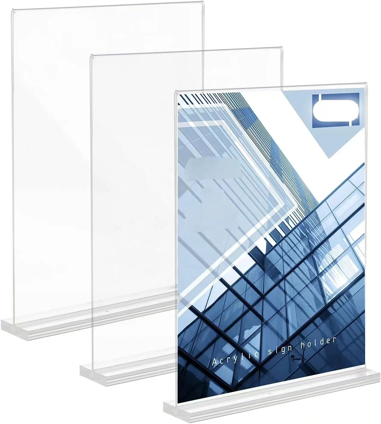Wholesale Custom Clear Advertising Billboard Table Sign Menu Price Tag Name Label Counter Table Acrylic Display Stand Holder