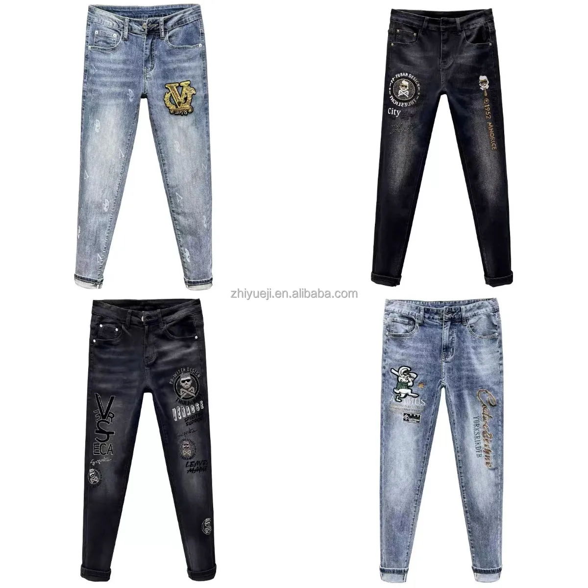 High-end Jeans Men Straight Cut Business Fashion Men's Pants