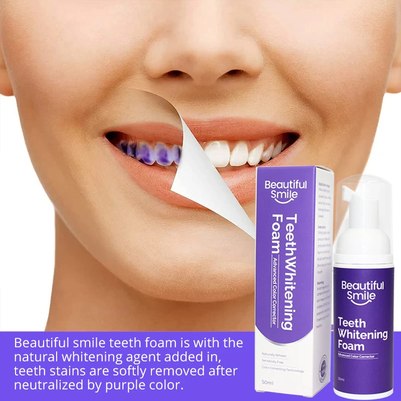 Custom Logo Home Oral Care Tooth Whiten Toothpaste Foam V34 Colour Corrector Teeth Whitening