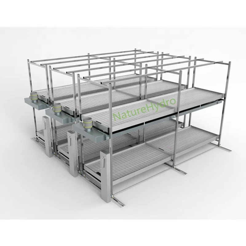 2022 Multi Tier Vertical Grow Racks Movable Ebb and Flow  Grow Table Hydroponic System
