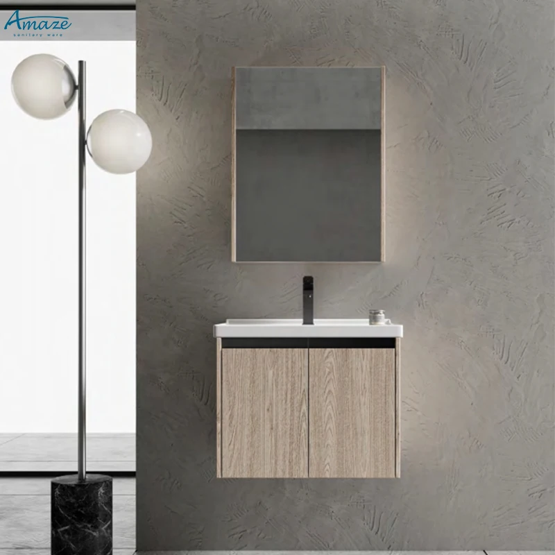 New wash basin wall mirror PVC vanity bathroom cabinet furniture sink factory wholesale basin supplier