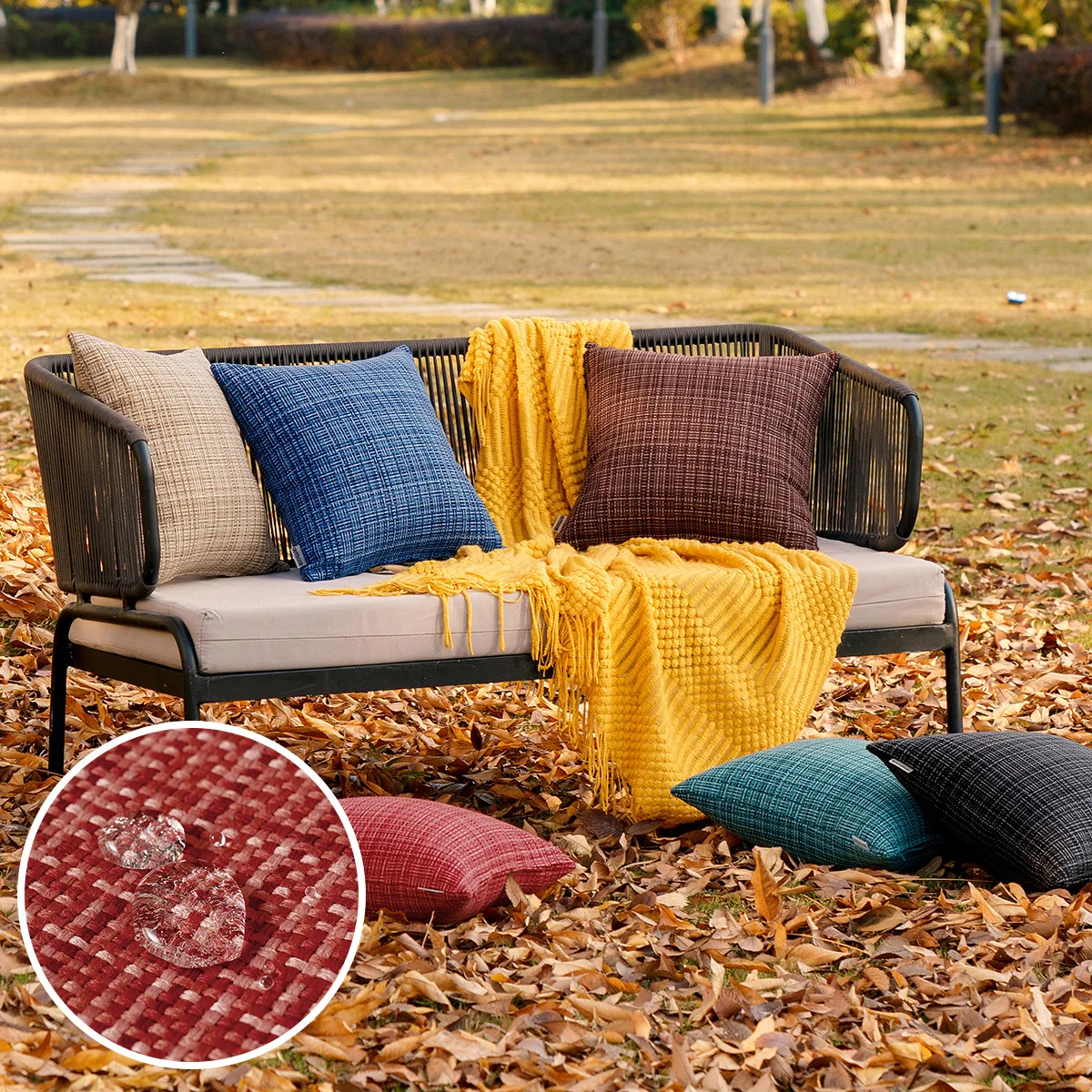 Aoyatex hot sale manufacturer plain color outdoor waterproof cushion cover pillows outdoor accessories