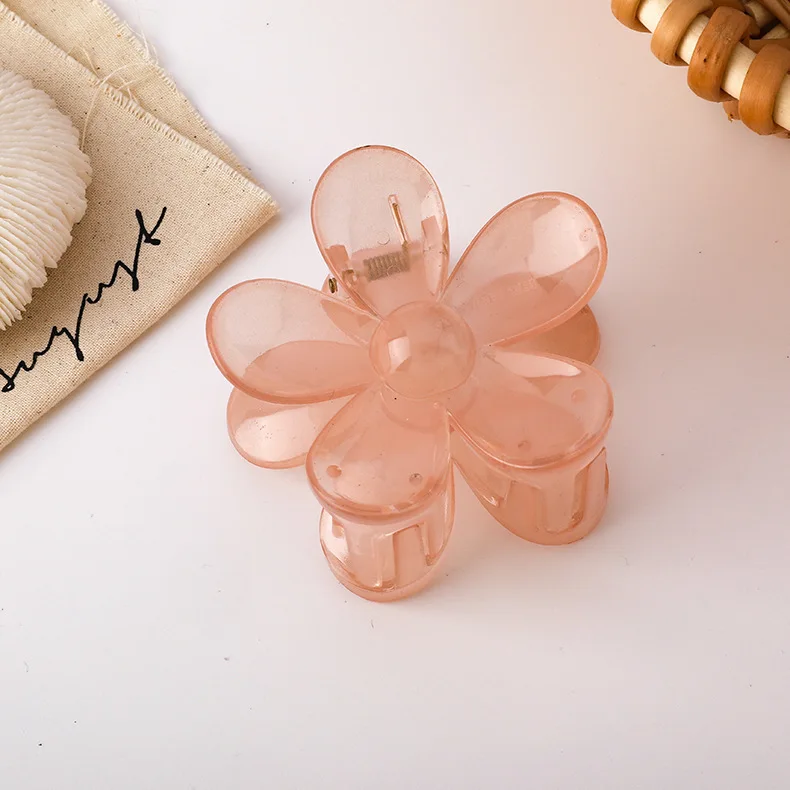 Fashion Mini Plastic Acrylic Hair Claw Clips Flower Transparent Hair Claw Clamp for Women Girls Hair Accessories
