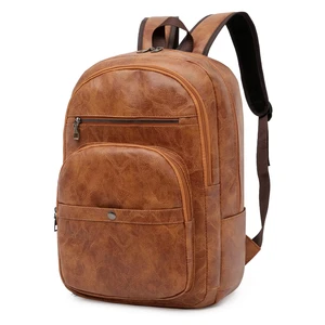 New Trending Latop Backpack Men's Pu Leather Laptop Backpack
