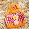 Camisole à fleurs tricotées orange