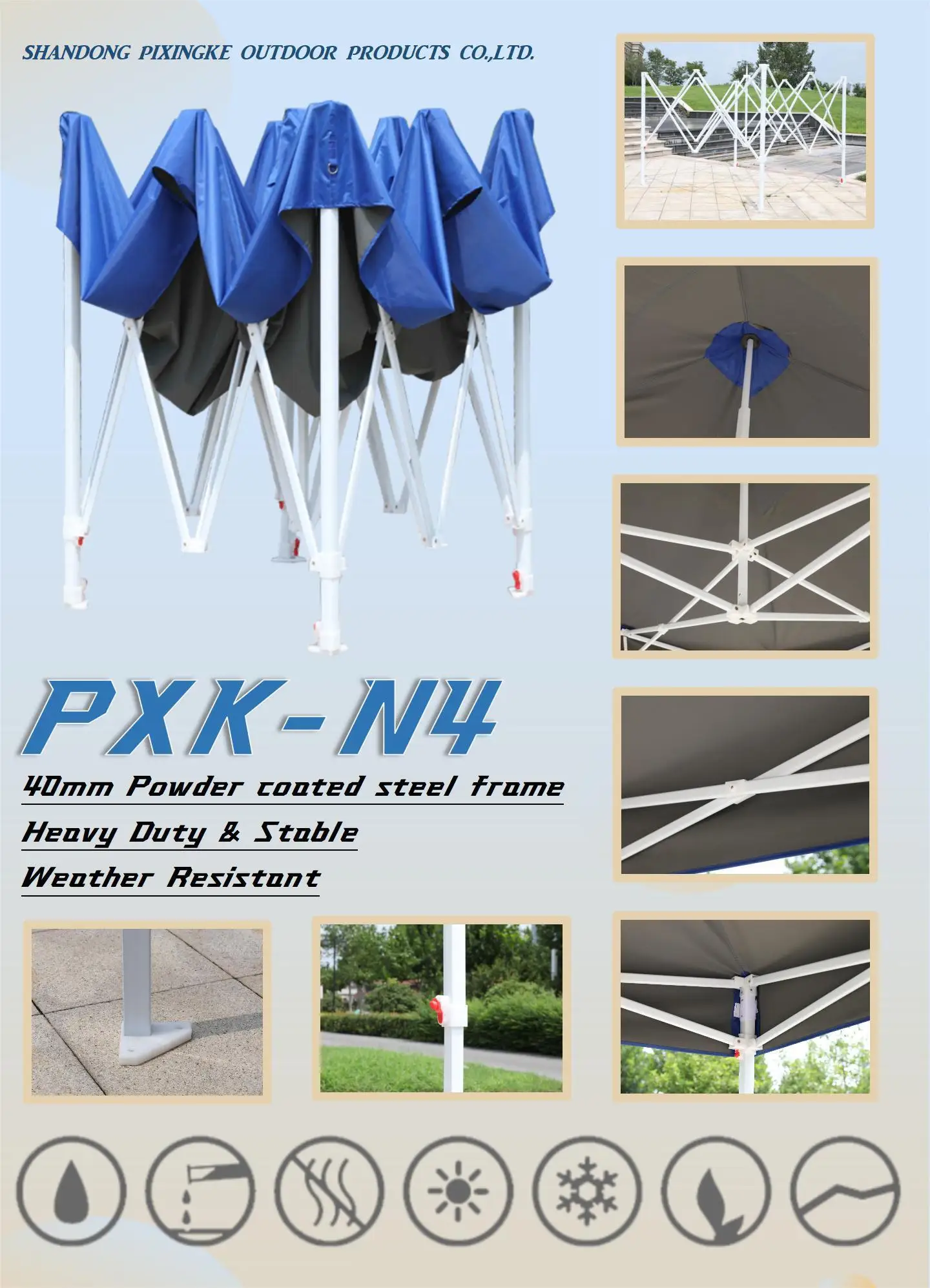 10x20 CARPAS Toldos 3x6 Plegables Red Azul Marco de dosel, marco de acero