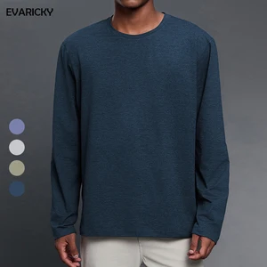 Evaricky Crewneck Sports Casual Long Sleeve T-shirt Regular Outdoor Activewear Fitness Workout Running Breathable Sweatshirt Men