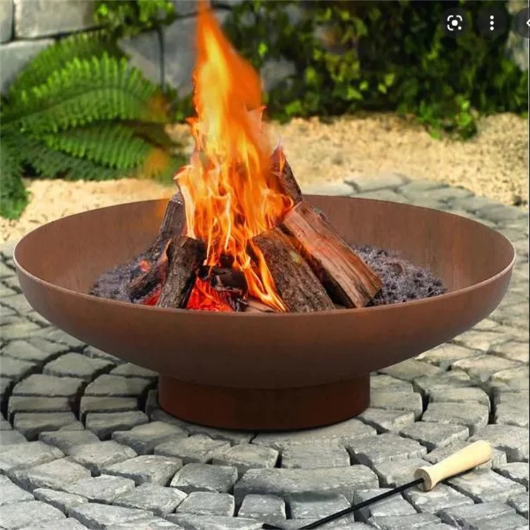 Corten Steel Bbq Brazier Outdoor Fireplace Steel Outdoor Garden Metal ...