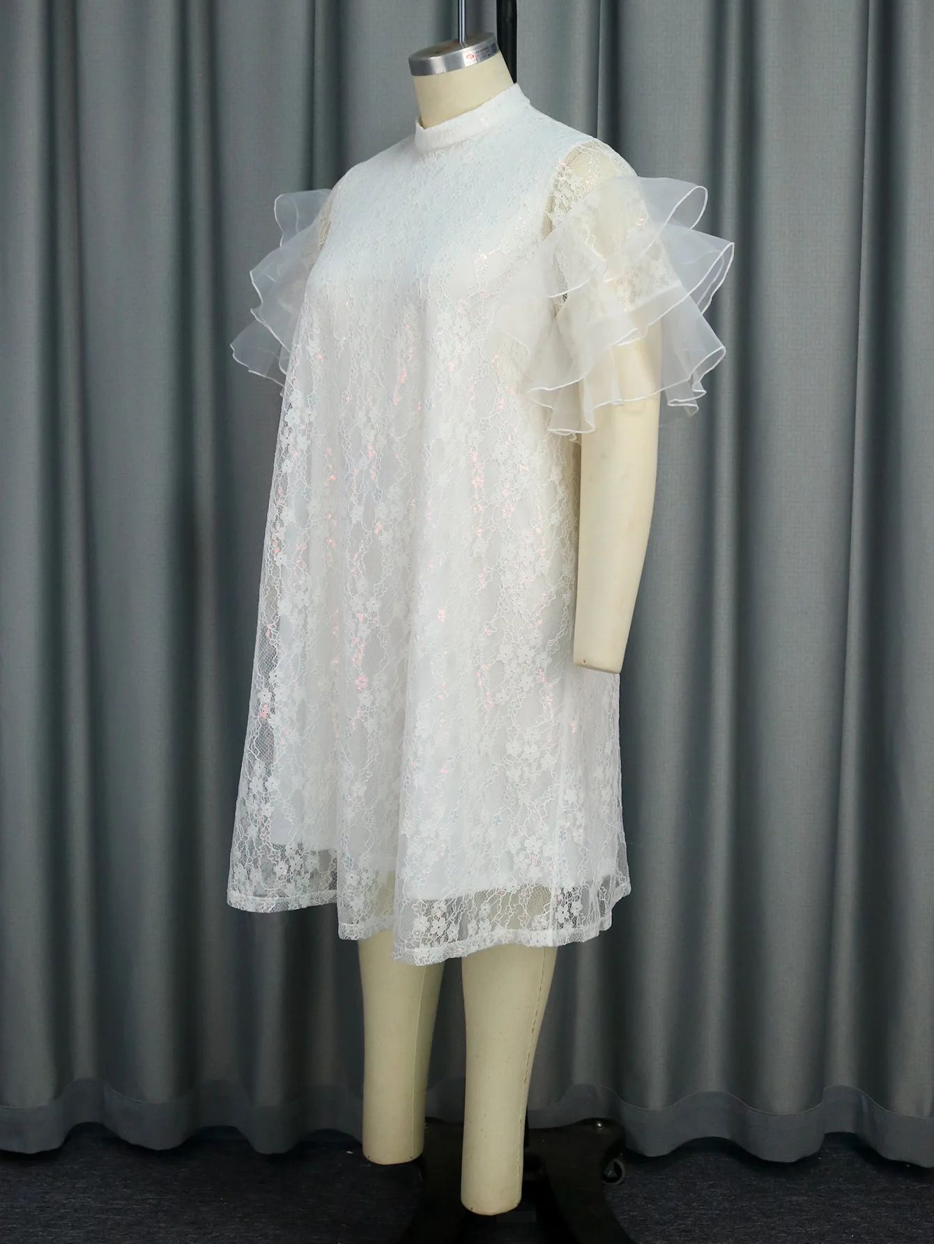 Wholesale African White Dress - Plus Size & Lace Details