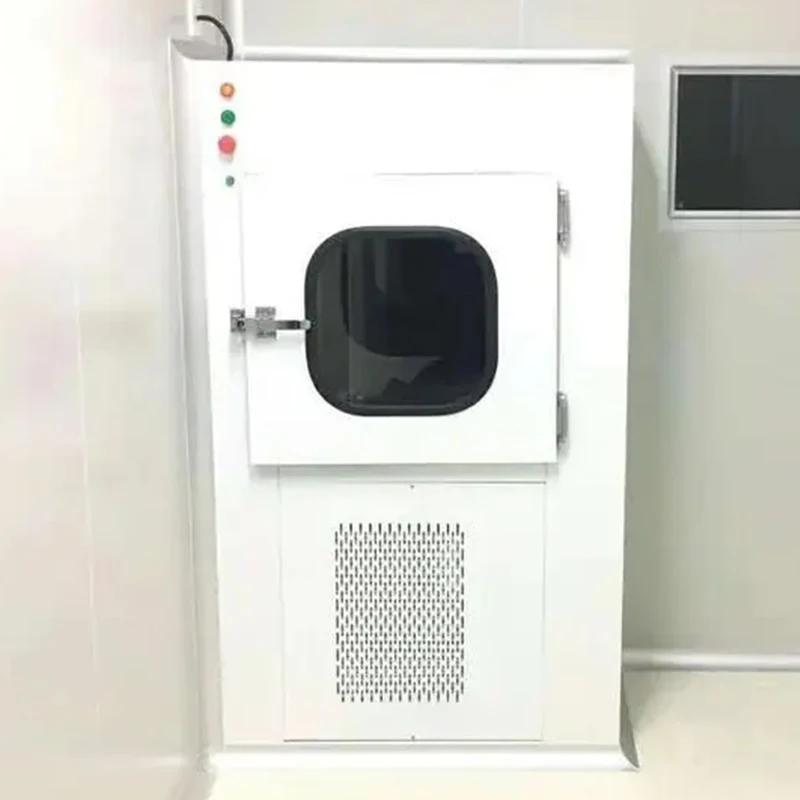Cleanroom  Pass Box Dynamic Operation Display Hooked Mechanical Interlock Static Type Pass Box