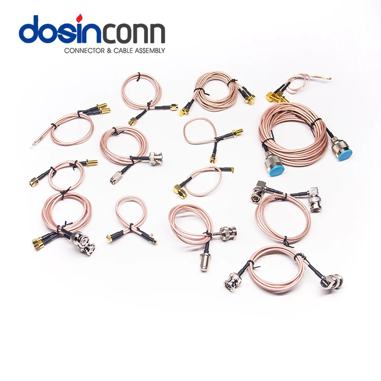 RF Types Male to Female Cable Straight Right Angle with RG174 RG176 RG178 RG197 RG316 Custom Jumper Coaxial Coax Assembly Wire