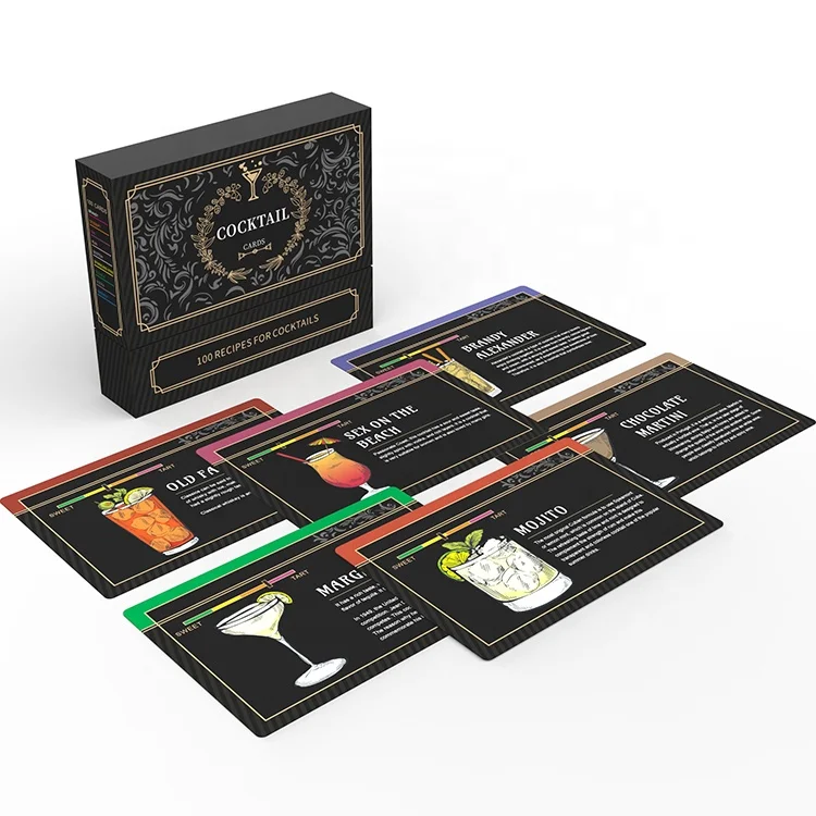 Custom Printed Cocktail Recipe Flash Cards Custom Printing Services Flash Card