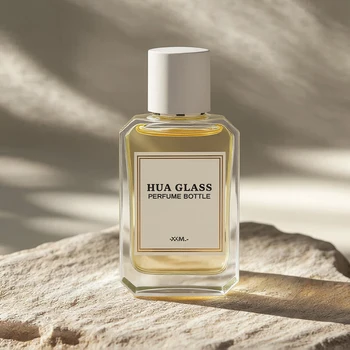 Hot Selling Square Crimp Glass Perfume Bottle 50ml 100ml Empty Perfume Fine Mist Spray Bottle with New Design Magnetic Cap