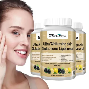 wins town ultra whitening skin glutathione liposomal Glutathione Liposome 3000mg Capsules Support Skin Whitening Immune Health 120 CT