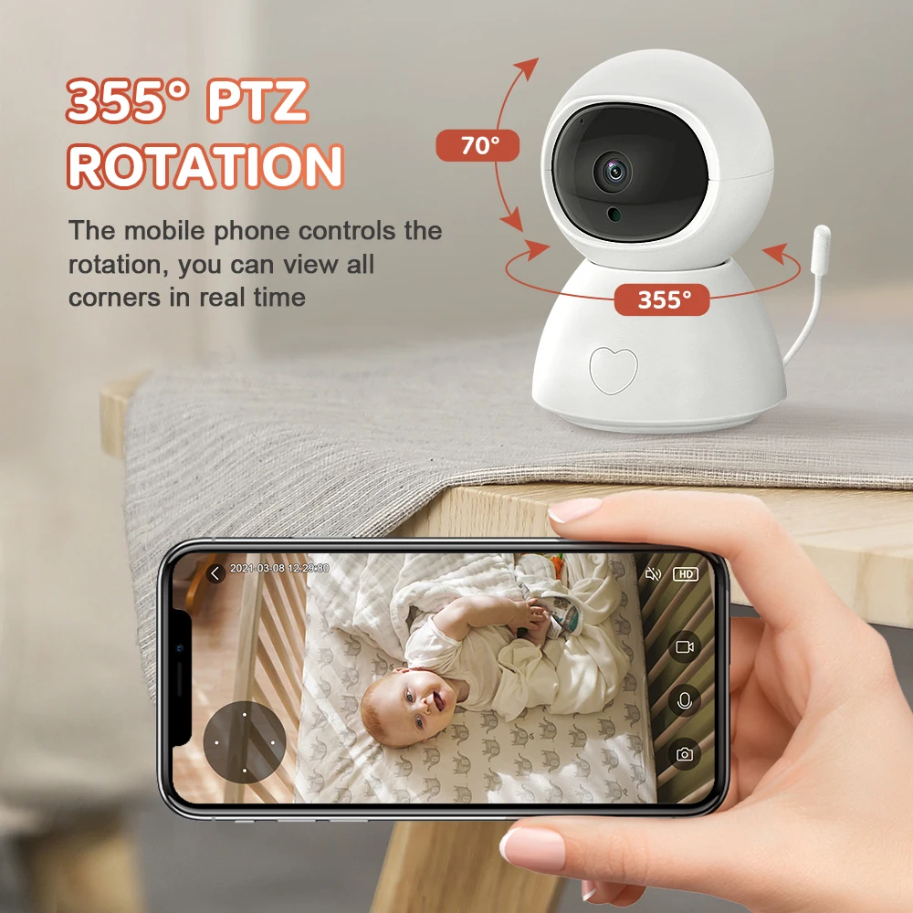 Sectec Wireless IP Wifi Baby Care Safety Products Mini CCTV Camera 2MP Home Security Tuya Night Vision Baby Camera