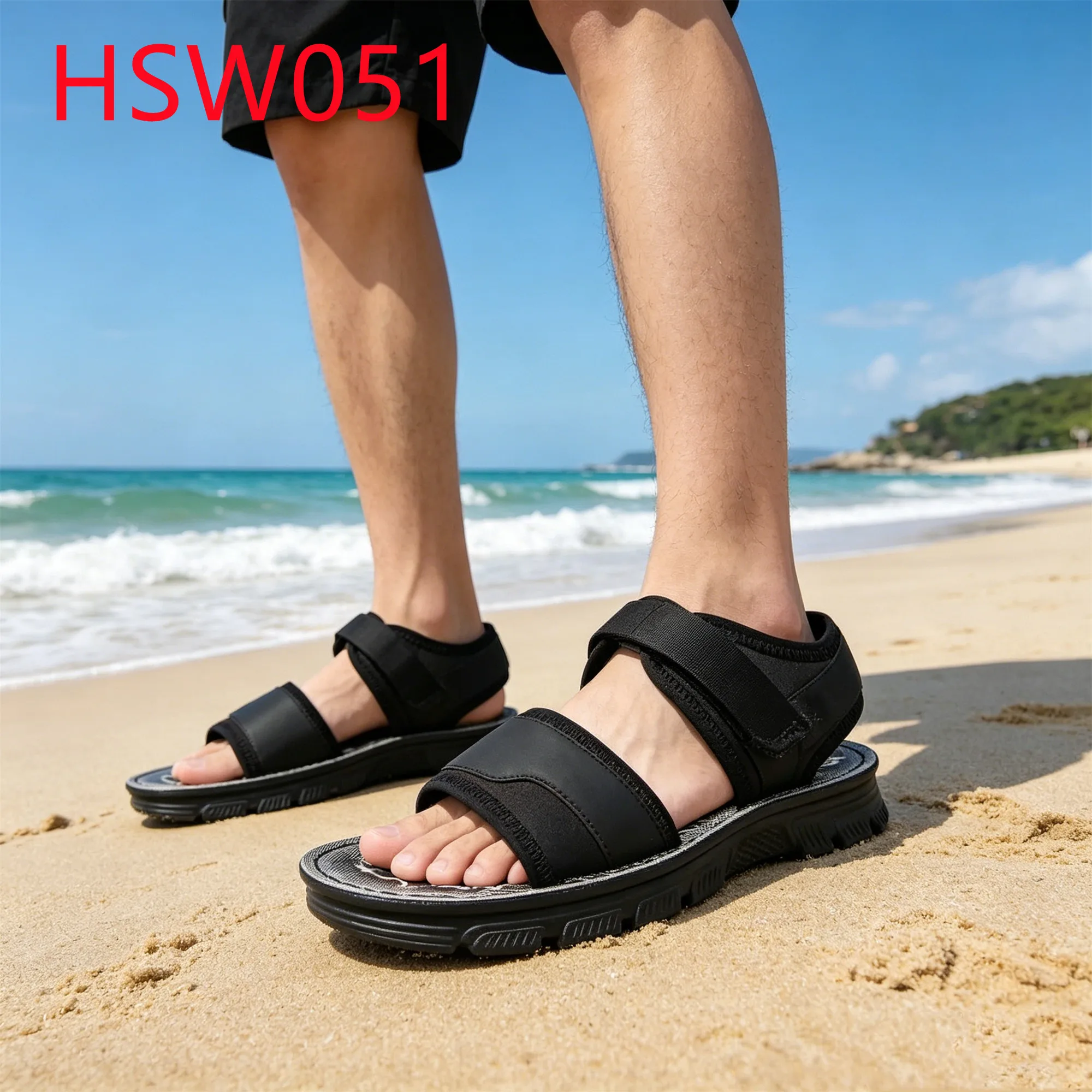 YYR,Summer Essential Magic Tape Design Open Toe Gladiator Sandals Factory Price Quick-drying Fabric Hua Singh Beach Shoes HSW051