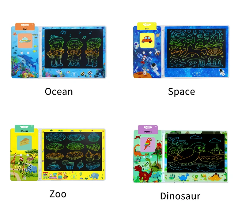 Обучающие игрушки, подарки для детей, говорящие флэш-карты, ЖК-планшет для письма 2 в 1, 224 зрительных слов, доска для рисования