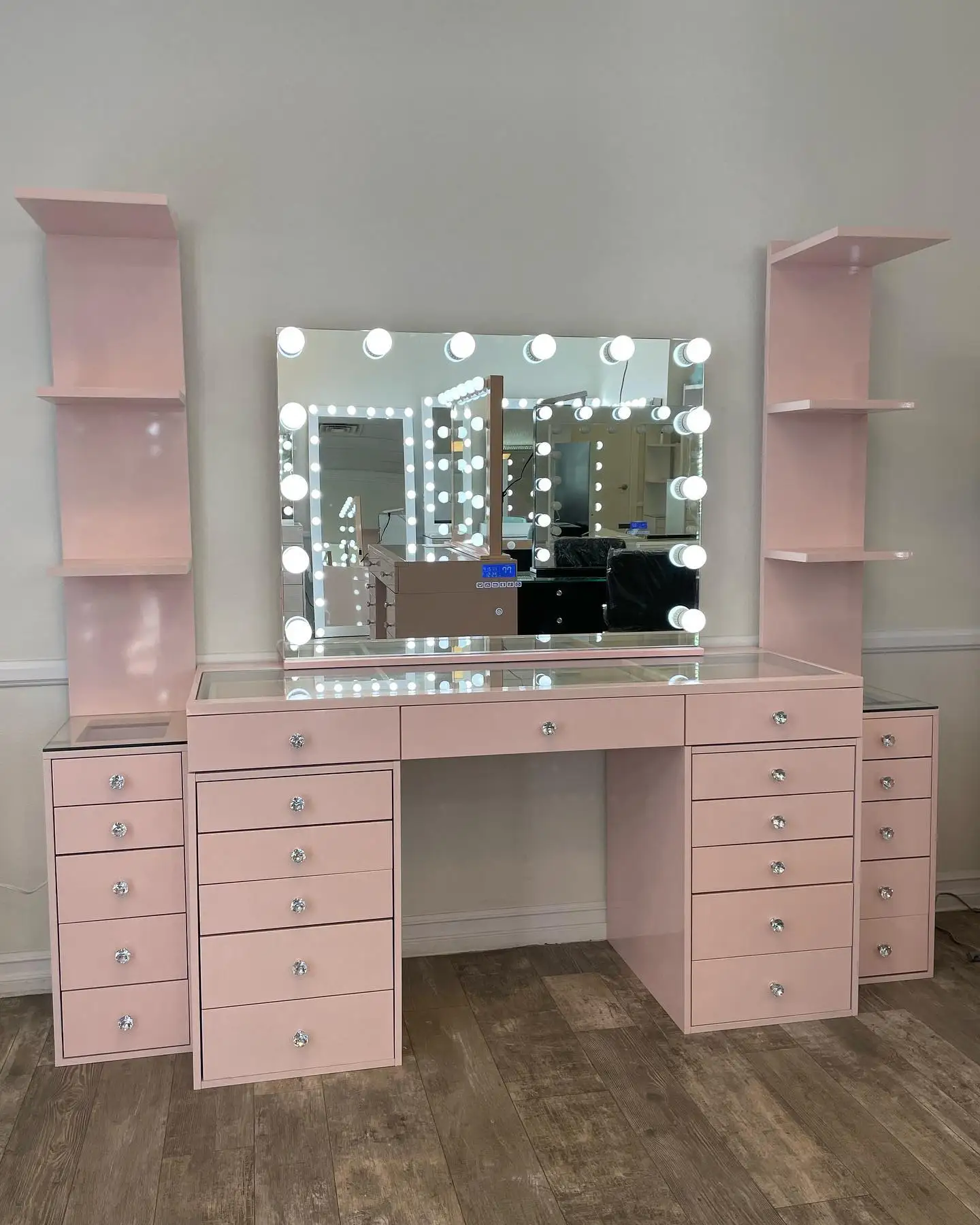 Modern Makeup Vanity Dressing Table with Mirror and Drawers pink /white  /black /grey Color| Alibaba.com