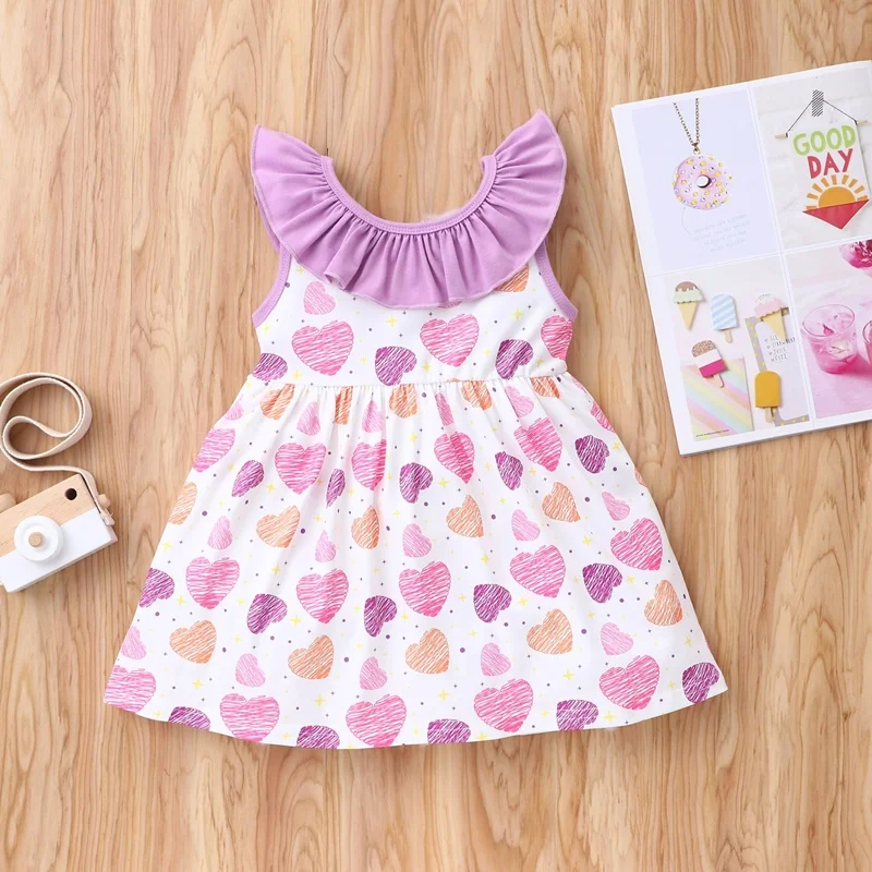 Kids Dresses For Girls Baby Girl Dress Colorful Print Ruffles ...