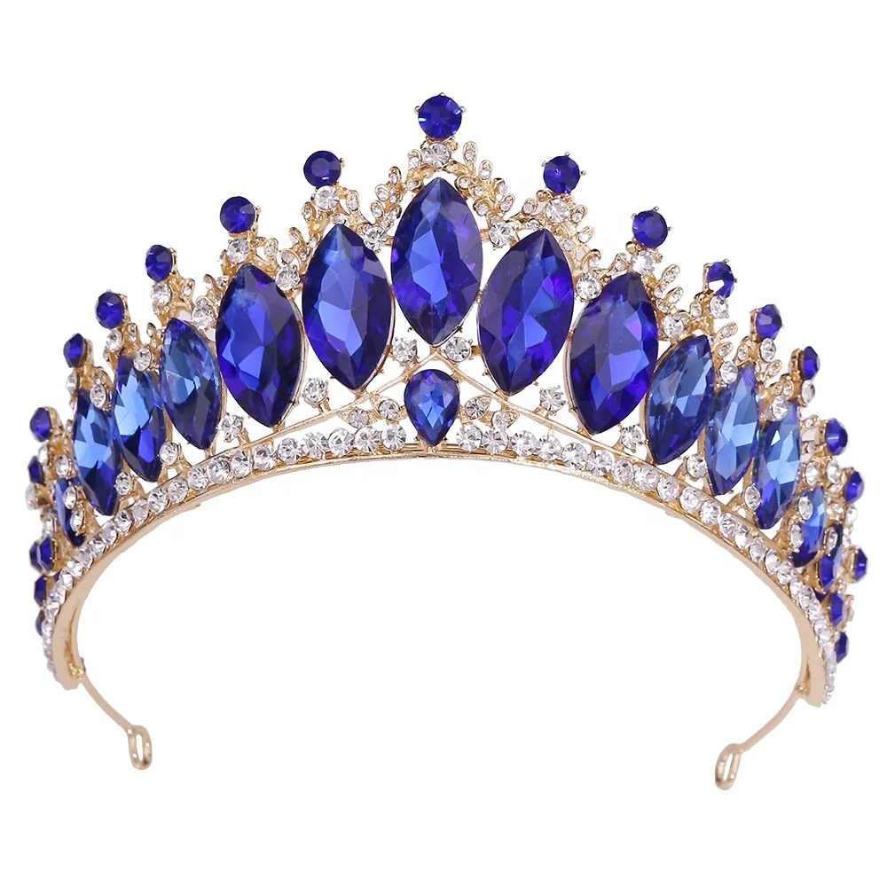 Factory Free Customized Handmade Red Crystal Bridal Crowns Elegant Silver Diamond Rhinestone Wedding Tiaras