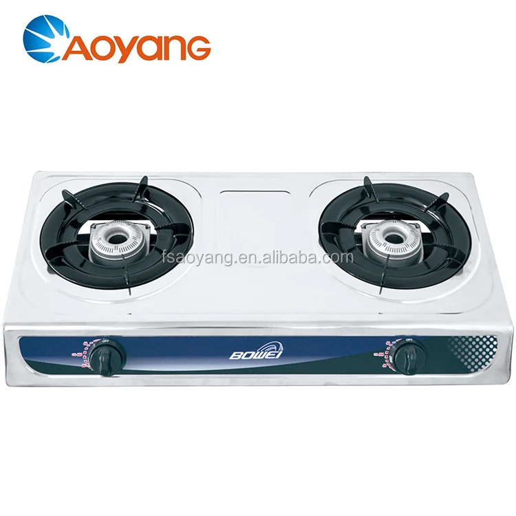 Universal Saving Energy Indoor Table Top Gas Stove 2 Burner Stainless