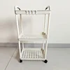 Two-tier double-handle trolley storage rack [White]