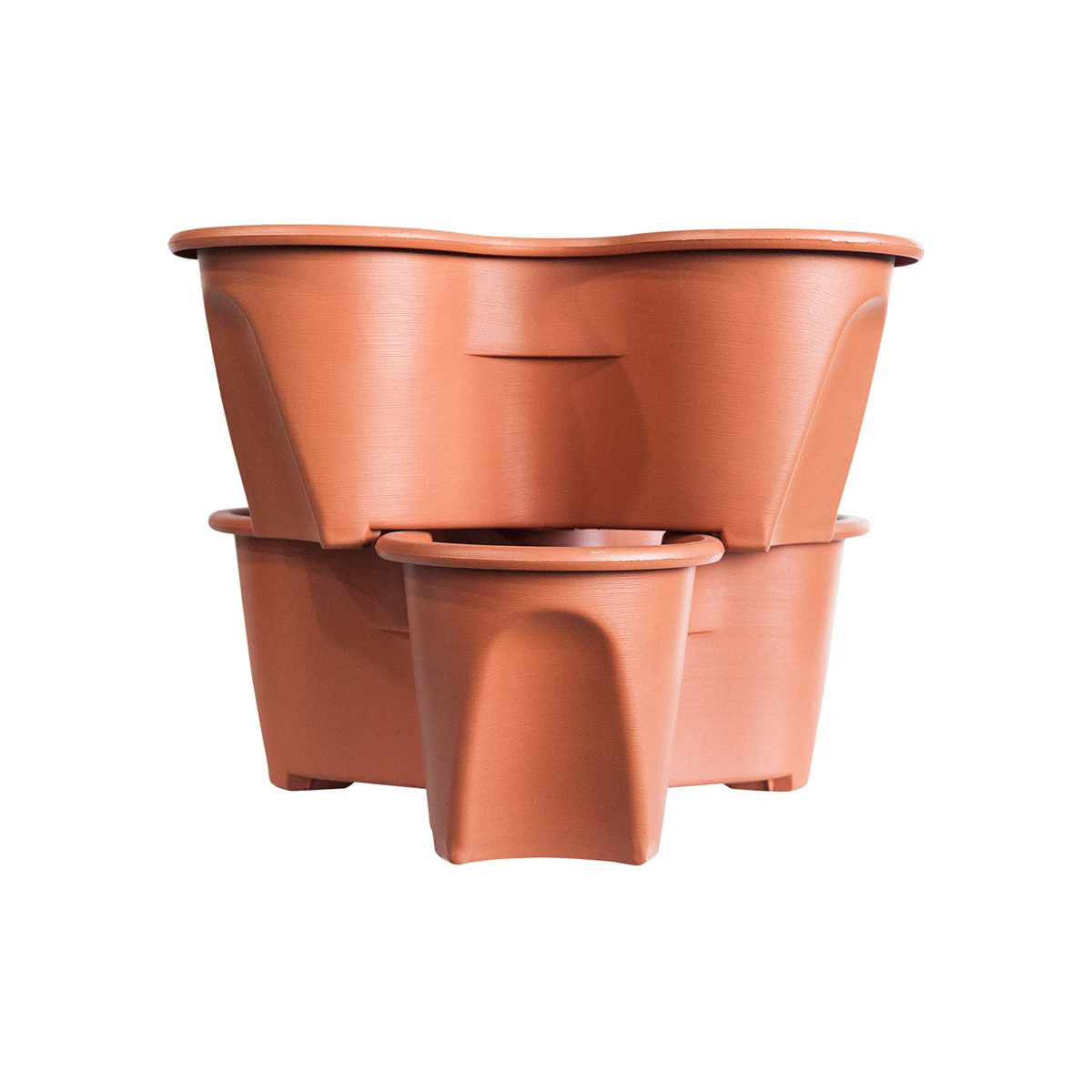 Outdoor Garden Strawberry Tower Stackable Triangle Planter Vertical Tiered Plant Pots
