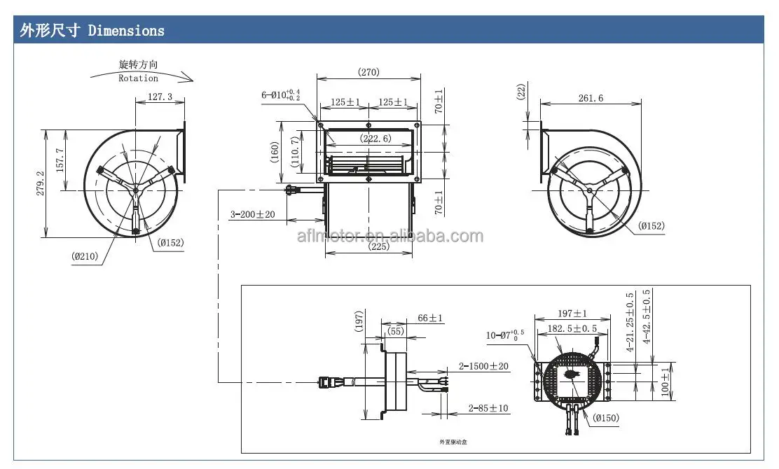 Centrifugal Fan, F3P180-EC102-003, 220V - detail 12