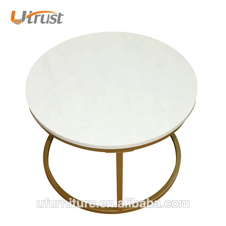 Popular Simple Steady MDF Coffee Tables Italian Design Stainless Steel Side Table Modern Coffee Sets Coffee Table Golden Legs