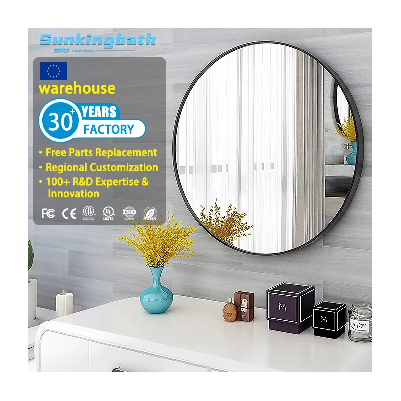 Decorative Framed Circle Mirror Stylish Round Wall Mirror Classic Home Mirror Espejos Designed for Upscale Hotel