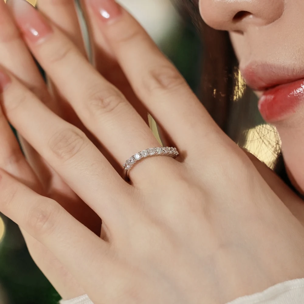 KAKODIY High Quality Jewelry 925 Sterling Silver Eternity Wedding Ring 5A Zirconia Geometric Curve Women's Bridal Dress Up Ring detail 1