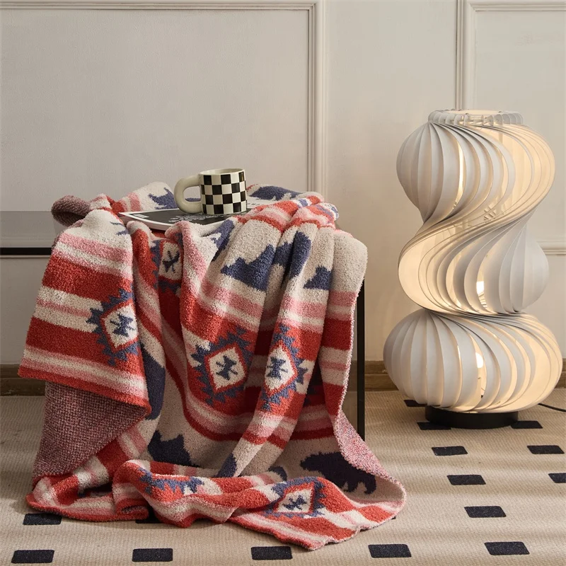 Comfortable  and Warm Adult Knitted Blanket 100% Polyester Fiber Worth Having  dxzm factory