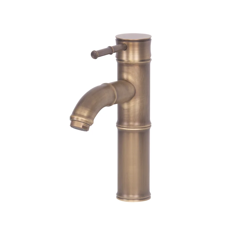 Luxury Brass Bamboo Shaped Basin Tap - Bronze 