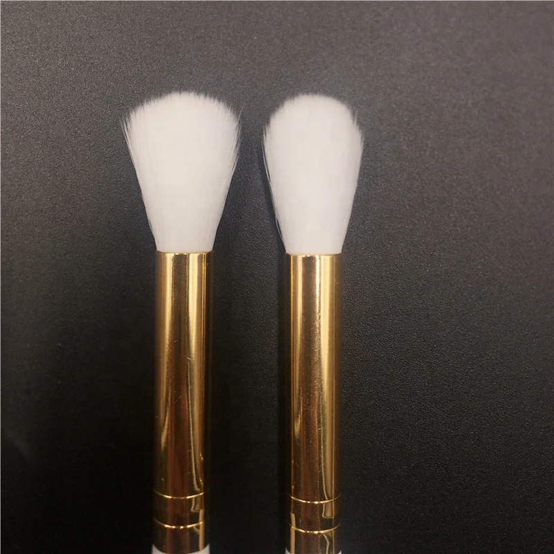 Простая Мягкая Белая кисть для теней для век с логотипом на заказ, Золотая кисть для растушевки, Профессиональные синтетические кисти для макияжа