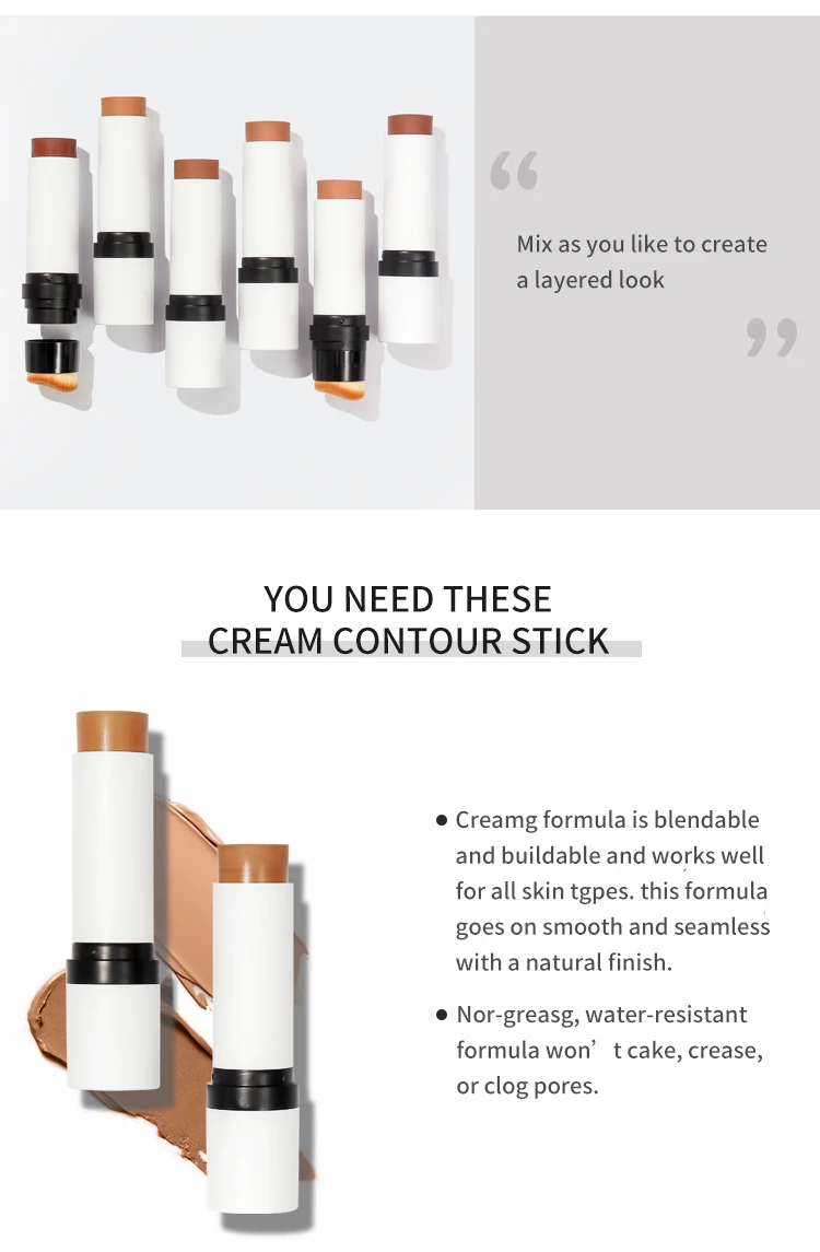 Custom Logo High Pigment Waterproof Matte Vegan Cream Contour Makeup