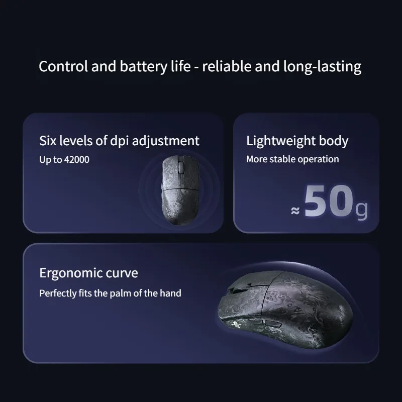 Ultra Lightweight IPI Qi Pro Wireless Gaming Mouse - 42000 DPI