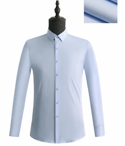 Wrinkle-free Bamboo Fiber Personalized Wholesale Formal Dress Shirts Office Business Long Sleeved Men's Shirts