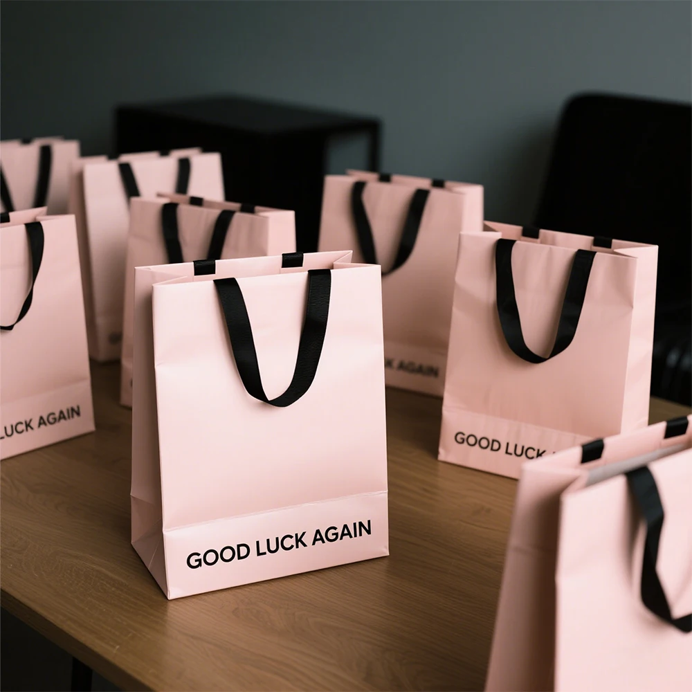 Custom Print with Your Own logo Luxury Store Gift Bag Shopping Clothing Small Jewelry Pouch Packaging Burgundy Paper Bags