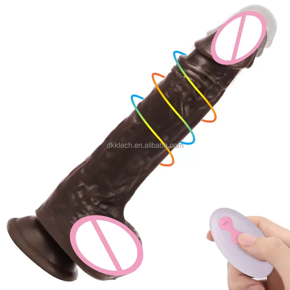 Black Thrusting Dildo Vibrator - Realistic & Remote Control
