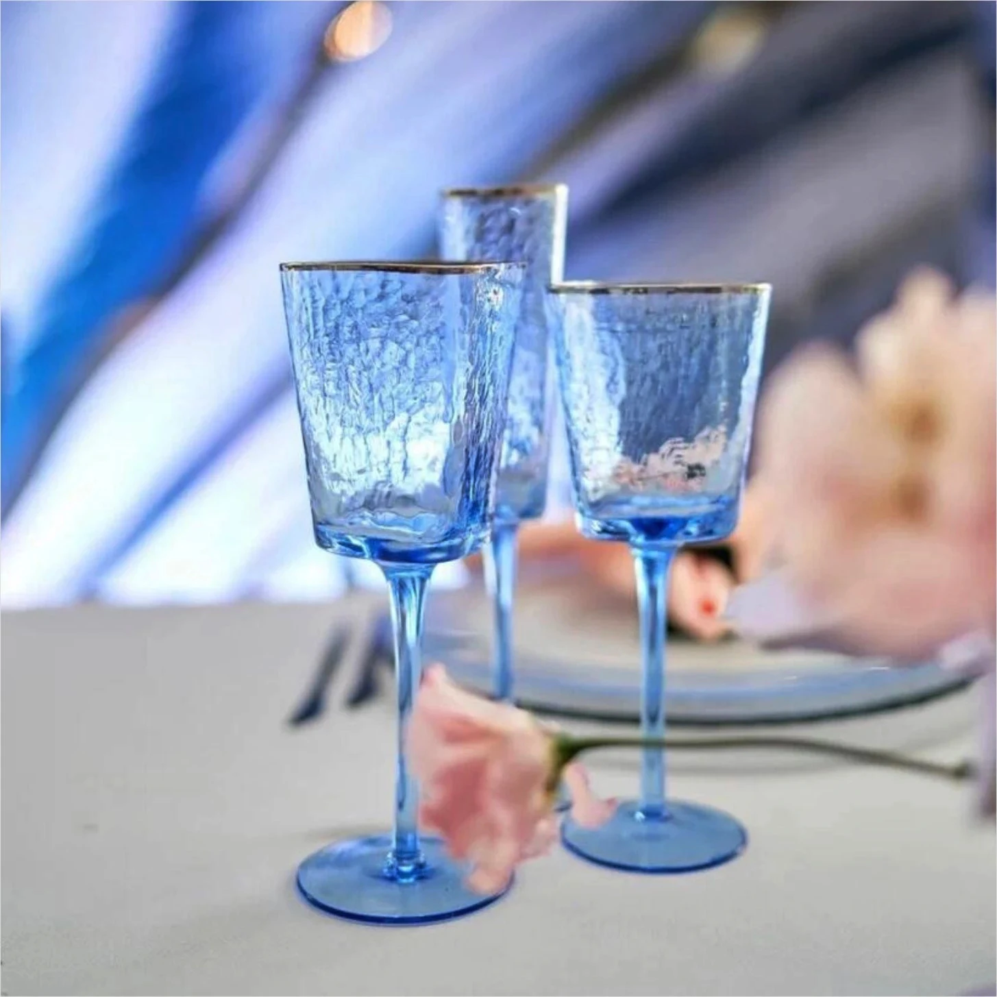 Wedding Decorative Color Gray Black Table Cut Wine glass Goblet Champagne  Cup Martini glasses