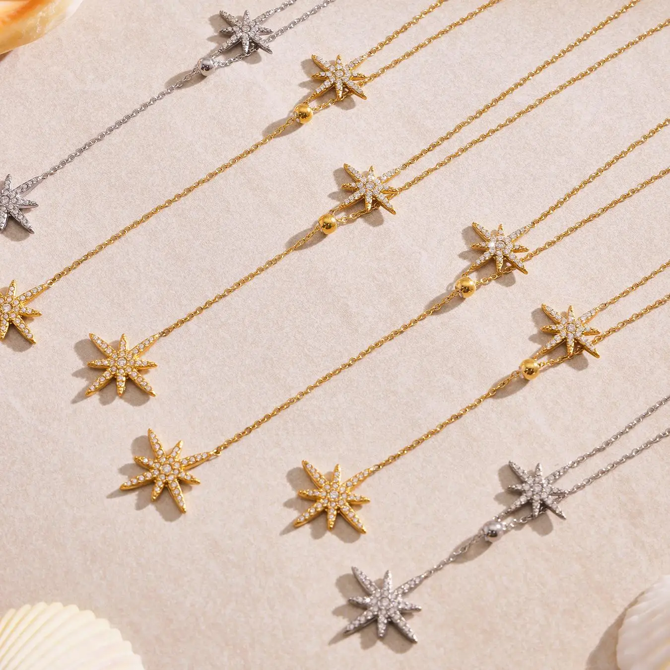Gold Plated Zircon Y Lariat Necklace - Sunflower Design